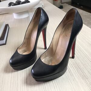 Christian Louboutin Bianca 140 Black Leather Platform Pump EU36